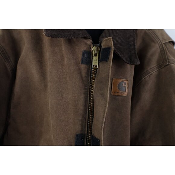 Vtg Y2K 2000 Carhartt Mens 2XL Arctic Quilted Detroit Jacket Brown Canvas USA - Picture 11 of 16